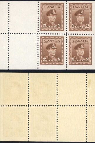Canada SG376a 2c Booklet Pane M/M Cat 42 Pounds