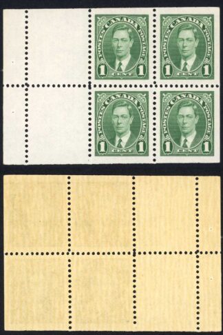 Canada SG357a 1c Booklet Pane inc 2 labels U/M Cat 30 Pounds