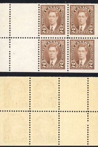 Canada SG358a 2c Booklet Pane inc 2 labels U/M Cat 60 Pounds