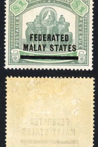Malay SG11 One Dollar Perak overprinted M/M (hinge remainder) Cat 225 Pounds