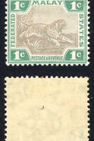 Malay SG27a 1c Grey-brown and green M/M Cat 55 Pounds