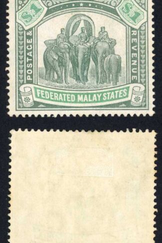 Malay SG48 One Dollar Grey-green and green Wmk Mult CA M/M Cat 130 Pounds