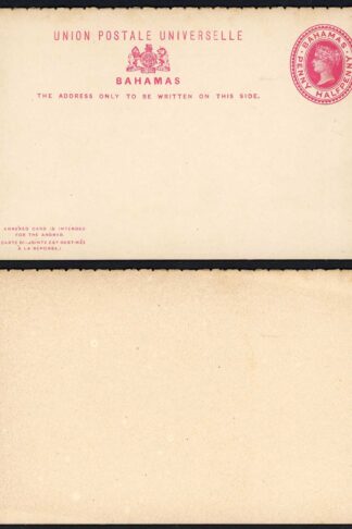 Bahamas HG2 1 1/2d plus 1 1/2d Reply envelope