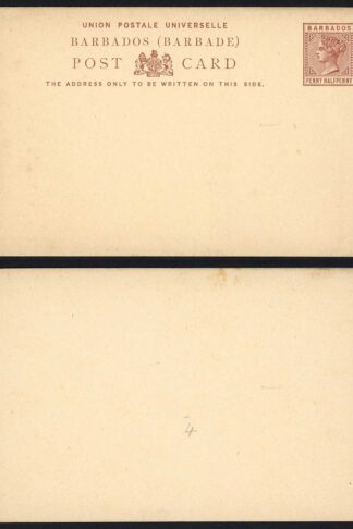 Barbados QV 1 1/2d Postcard