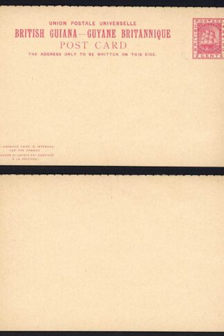 British Guiana HG9 2c and 2c Reply Card