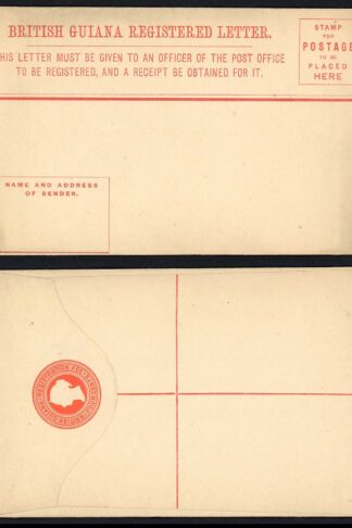 British Guiana HG5 4c Orange Registered Envelope