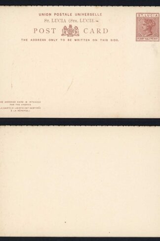 St Lucia HG5 1 1/2d and 1 1/2d Reply Card