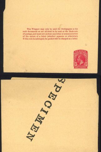 St Lucia HG7 KGV 1d Wrapper opt Specimen