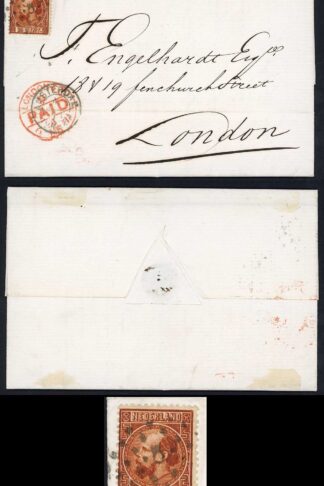 Netherlands 1872 entire letter to London bearing 15c chestnut