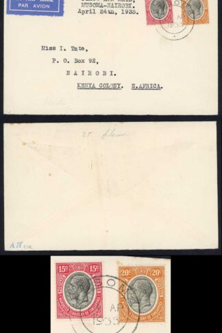 Tanganyika 24th April 1935 First Flight Musoma-Nairobi cover