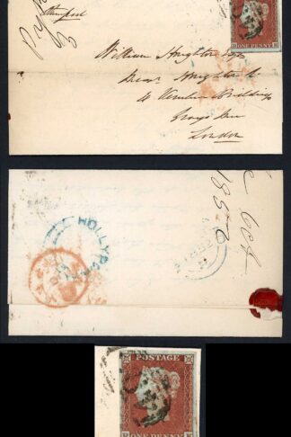 1841 Penny Red (RK) Plate 157 Four Margins Stated to be Lake Red