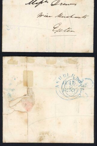 1841 Penny Orange Brown (EG) Plate 96 Four Margins Ashburton BLUE pmk