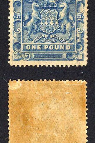 Rhodesia SG10 One Pound Deep Blue M/M (Toned gum) Cat 325 pounds
