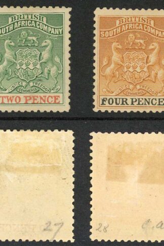 Rhodesia SG27/8 Thick Paper Set of 2 M/M Cat 70 pounds