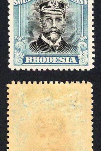 Rhodesia SG317 1/- Black and Dull Blue Perf 15 Admiral M/M Cat 95 pounds