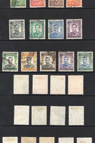 Southern Rhodesia SG40/52 1937 Set of 13 used Cat 26 pounds