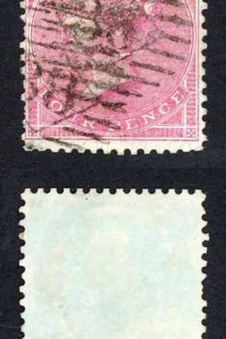 SG63 4d Carmine (blued paper) wmk medium garter Cat 400 pounds