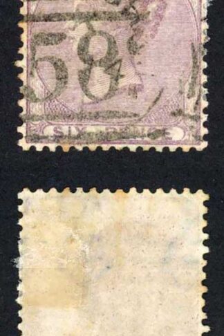 SG68 6d lilac no corner letters Cat 90 pounds
