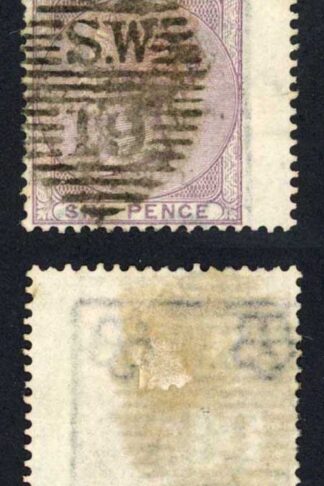 SG68 6d lilac no corner letters Cat 90 pounds