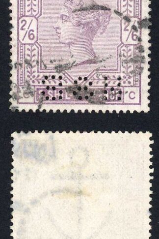 SG178 2/6d Lilac Perfin Cat 100 pounds