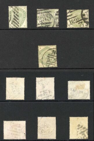SG187/196 Lilac and Green Set 1/2d 1/- 10 Cat 750 pounds
