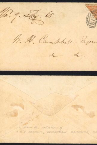 British Guiana 2c Bisected on Cover to W.H. Campbell