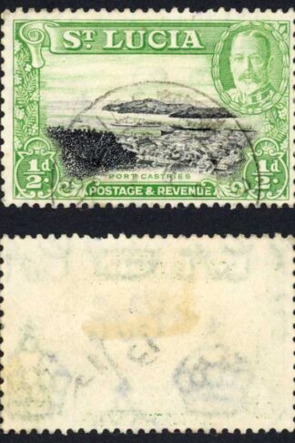St Lucia SG113a 1/2d Black and Green Perf 13 x 12 Cat 32 pounds
