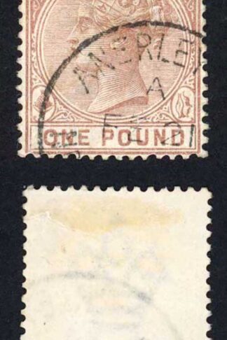 Bahamas SG57 One Pound light manuscript cancel and a Forged Pmk