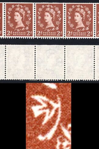 S40k 2d wmk crowns sideways middle stamp Variety Extended stem on Daffodil U/M