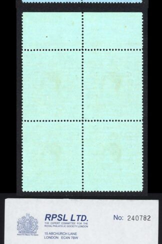Bermuda SG166d 2/- Purple and Deep Blue/pale blue U/M Block RPS cert