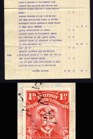 Rhodesia Values to 10/- from FOUR issues on a Court Document