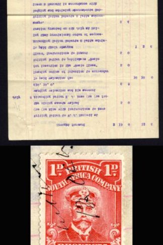 Rhodesia Values to 10/- from FOUR issues on a Court Document
