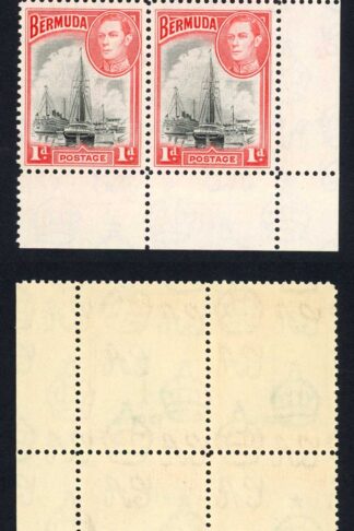 Bermuda SG110 1938 1d Black and Red No plate number Block U/M Cat 11+++ pounds