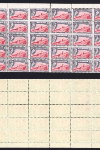 Gibraltar SG126b 6d Carmine and Grey Violet Perf 13 U/M Cat 285 pounds