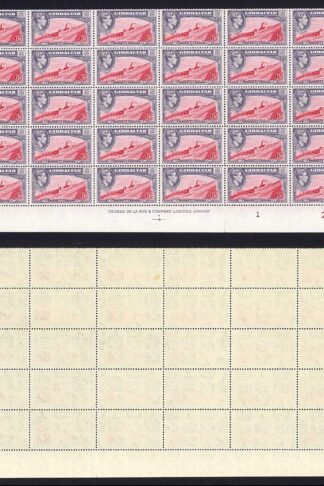Gibraltar SG126b 6d Carmine and Grey Violet Perf 13 U/M Cat 285 pounds