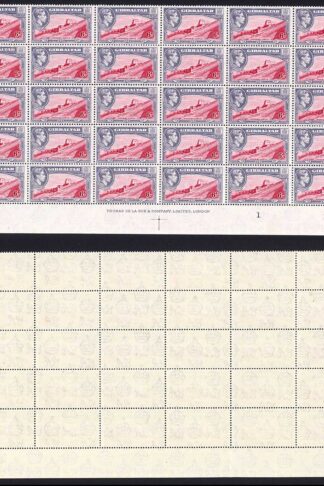 Gibraltar SG126b 6d Carmine and Grey Violet Perf 13 U/M Cat 285 pounds