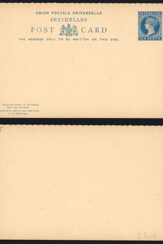 Seychelles HG5 6c Reply Card Mint