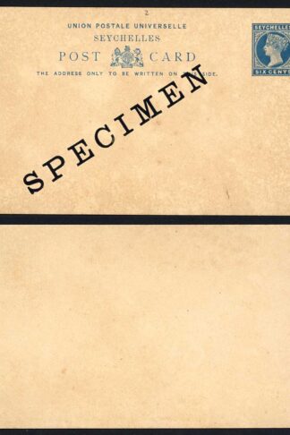Seychelles HG2 6c postcard opt Specimen