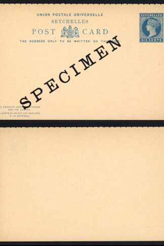 Seychelles HG5 6c reply card opt Specimen