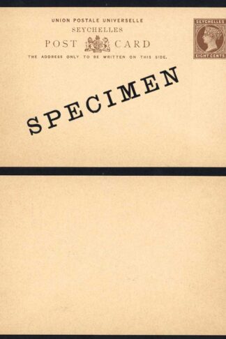 Seychelles HG3 8c postcard opt Specimen