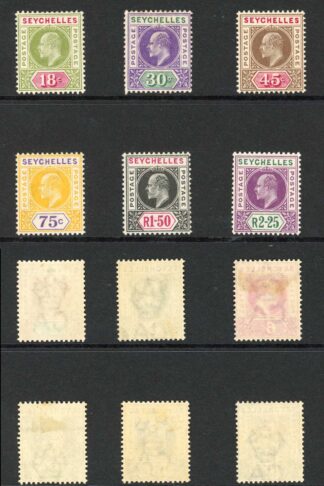 Seychelles SG46/56 KEVII set of 11 wmk CA M/M Cat 160 pounds