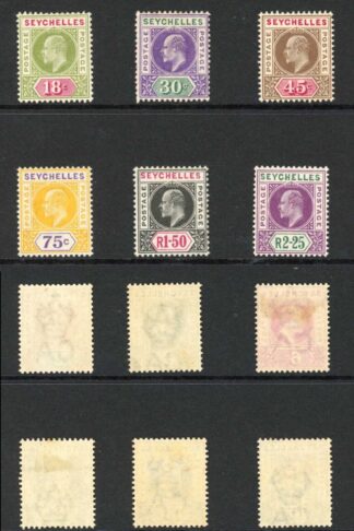 Seychelles SG46/56 KEVII set of 11 wmk CA M/M Cat 160 pounds