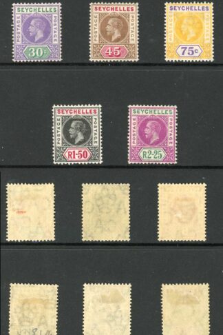 Seychelles SG71/81 1912 Set of 11 M/M Cat 110 pounds
