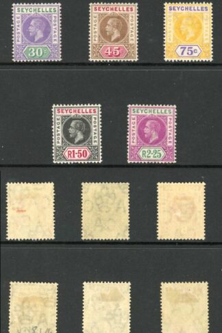 Seychelles SG71/81 1912 Set of 11 M/M Cat 110 pounds