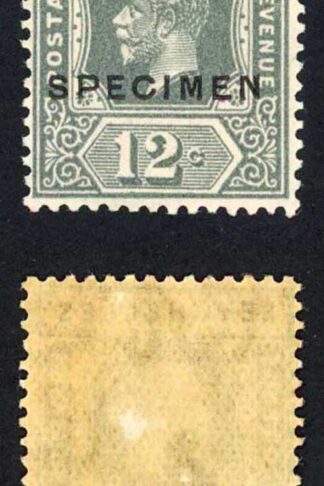 Seychelles 1927 Wmk Script the re-issued 12c opt SPECIMEN Cat 100 pounds