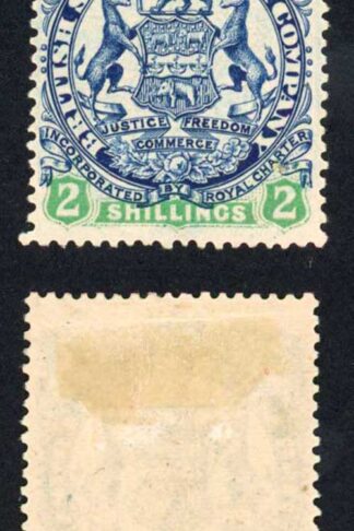 Rhodesia SG47 2/- Indigo and green/buff M/M (hinge remainder) Cat 55 pounds