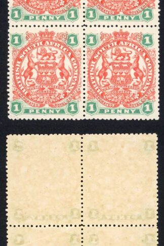 Rhodesia SG67 1d Block 2 x U/M (these are creased) Cat 56 pounds