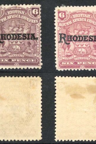 Rhodesia SG106 and SG106c 6d Both Shades M/M Cat 41 pounds