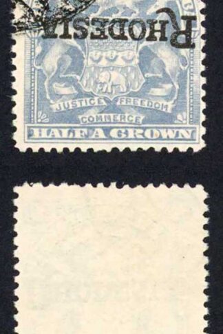 Rhodesia SG108b 2/6 Bluish grey Overprint INVERTED CTO Cat 25 pounds