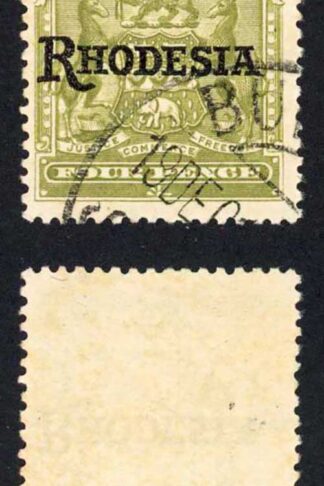 Rhodesia SG105a 4d Olive NO STOP used Cat 65 pounds